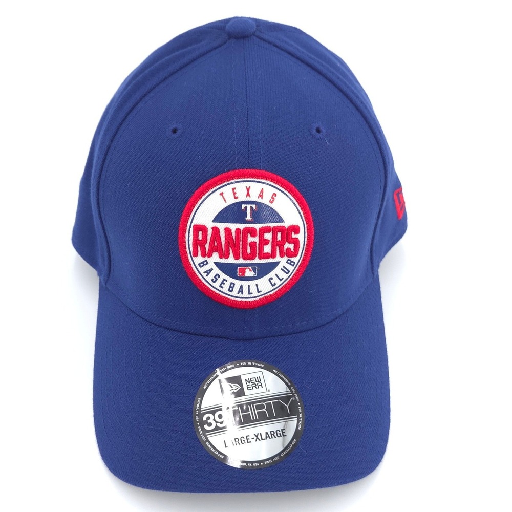 New Era Texas Rangers Hat Mens L/XL Blue 39THIRTY Stretch MLB Baseball Cap NEW